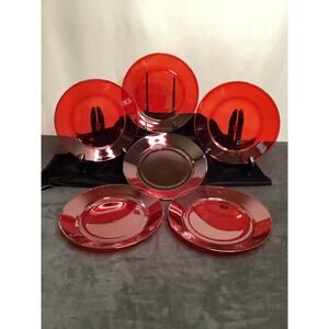 Ruby Red Glass Dessert/ Salad Plates